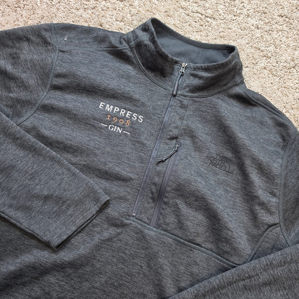 The North Face Quarter Zip Fleece Mens XL Gray Empress 1908 Gin Outdoor Athletic